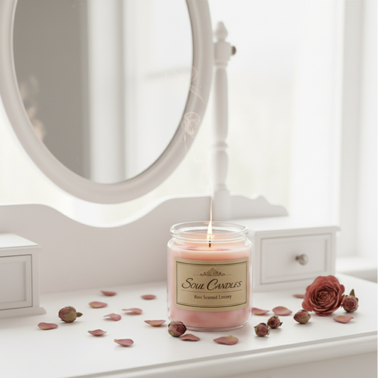 Soul Candles Rose Scented Luxury Candle | 100% Pure Soy Wax for Home Fragrance & Decor | Long Burning Jar Candle | Romantic Gift for Anniversary, Birthdays & Special Occasions