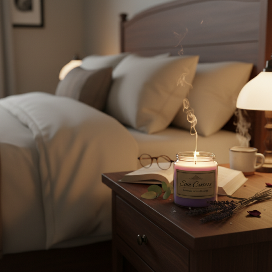 Soul Candles Lavender Scented Aromatherapy Candle | 100% Pure Soy Wax for Home Decor & Relaxation | Long Burning, Non-Toxic Jar Candle for Stress Relief & Gifting