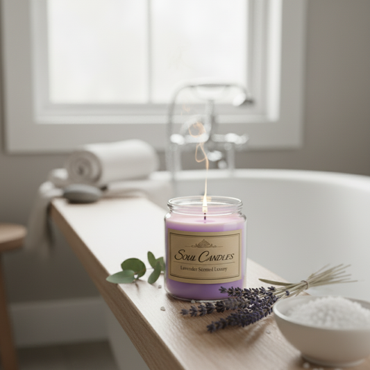 Soul Candles Lavender Scented Aromatherapy Candle | 100% Pure Soy Wax for Home Decor & Relaxation | Long Burning, Non-Toxic Jar Candle for Stress Relief & Gifting
