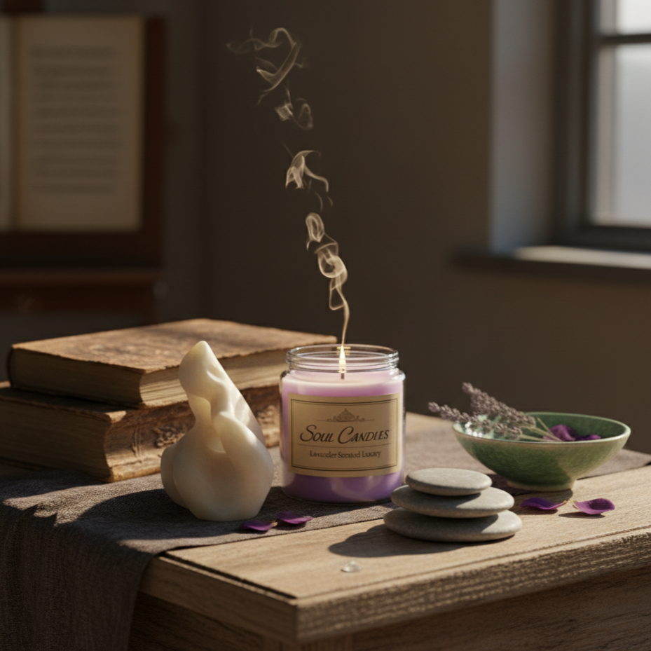 Soul Candles Lavender Scented Aromatherapy Candle | 100% Pure Soy Wax for Home Decor & Relaxation | Long Burning, Non-Toxic Jar Candle for Stress Relief & Gifting