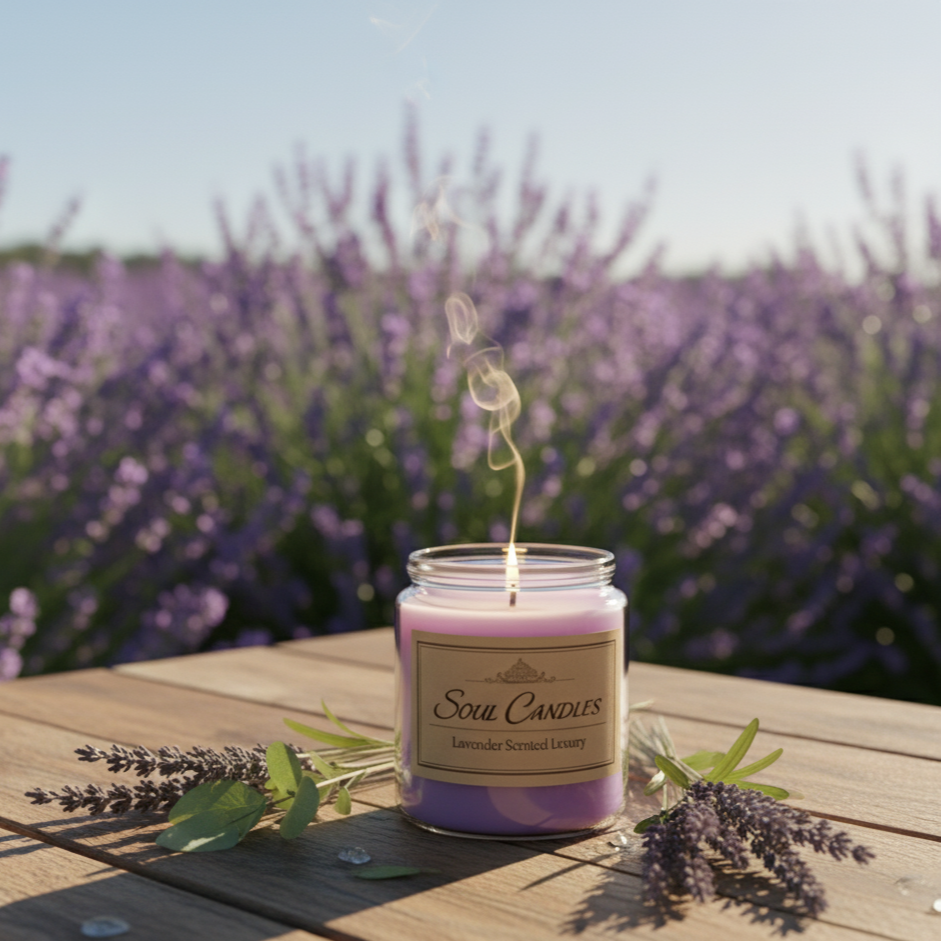 Soul Candles Lavender Scented Aromatherapy Candle | 100% Pure Soy Wax for Home Decor & Relaxation | Long Burning, Non-Toxic Jar Candle for Stress Relief & Gifting